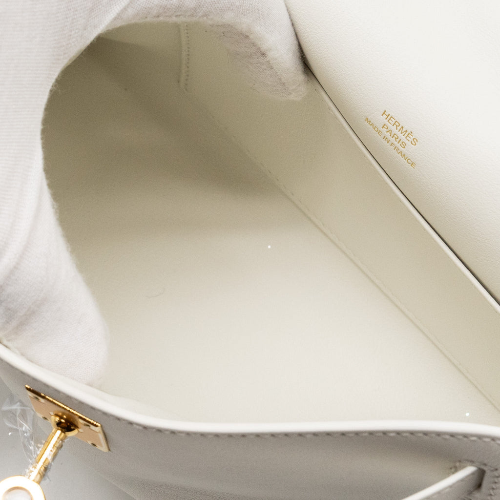 HERMES KELLY POCHETTE SWIFT 01 BLANC GHW