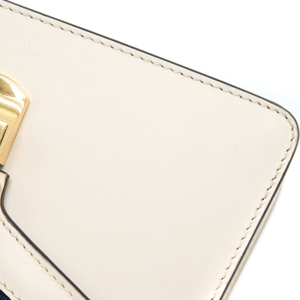GUCCI MINI TOP HANDLE SYLVIE BAG CALFSKIN WHITE GHW