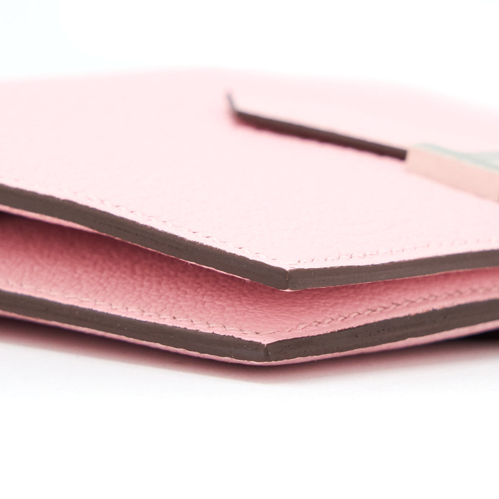HERMES BEARN COMPACT WALLET CHEVRE MYSORE 3Q ROSE SAKURA SHW