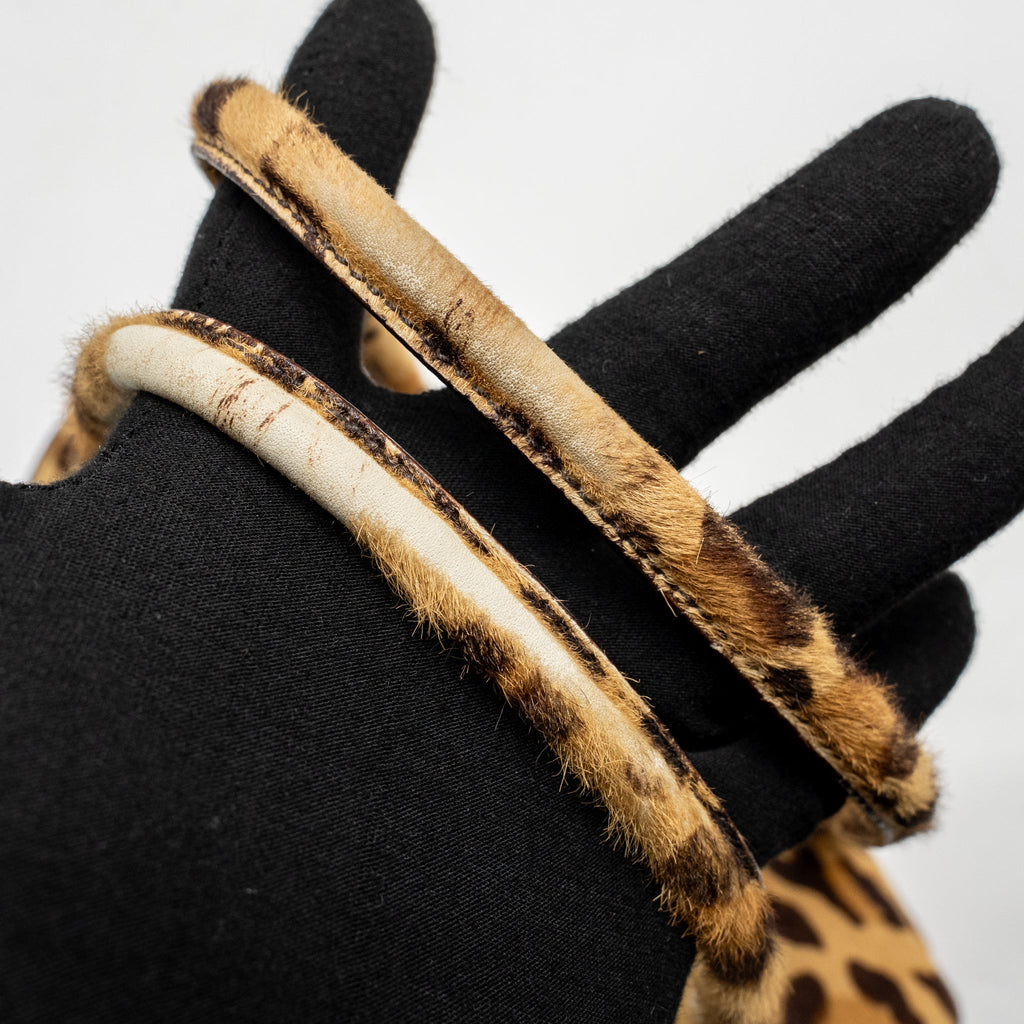 PRADA LEOPARD PRINT SHOULDER BAG PONYHAIR MULTICOLOURED SHW