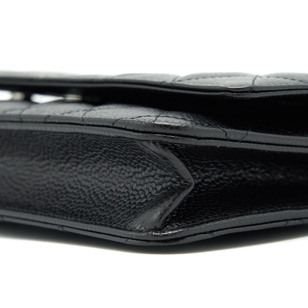 CHANEL CLASSIC WALLET ON CHAIN CAVIAR BLACK SHW (MICROCHIP)