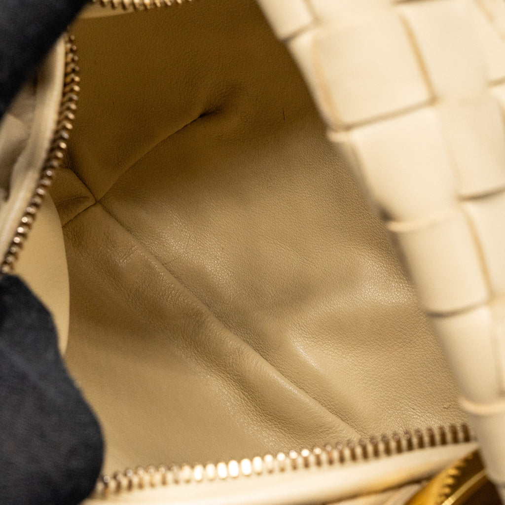 BOTTEGA VENETA MINI JODIE LAMBSKIN BEIGE GHW