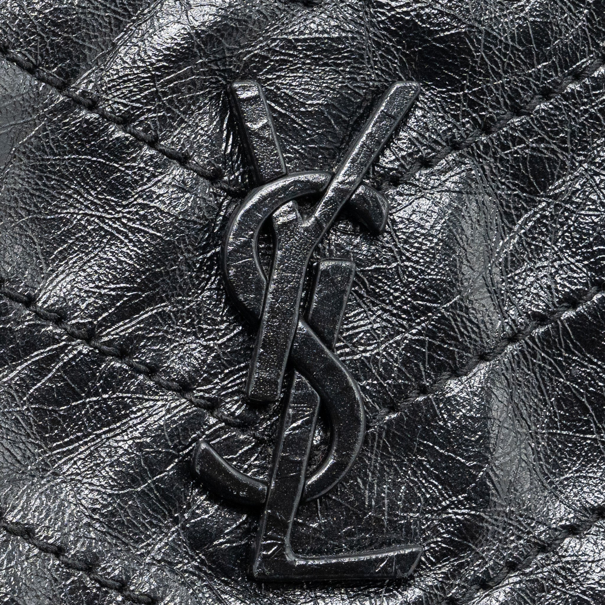 SAINT LAURENT/YSL NIKI BABY BAG VINTAGE CALFSKIN BLACK RUTHENIUM HARDWARE