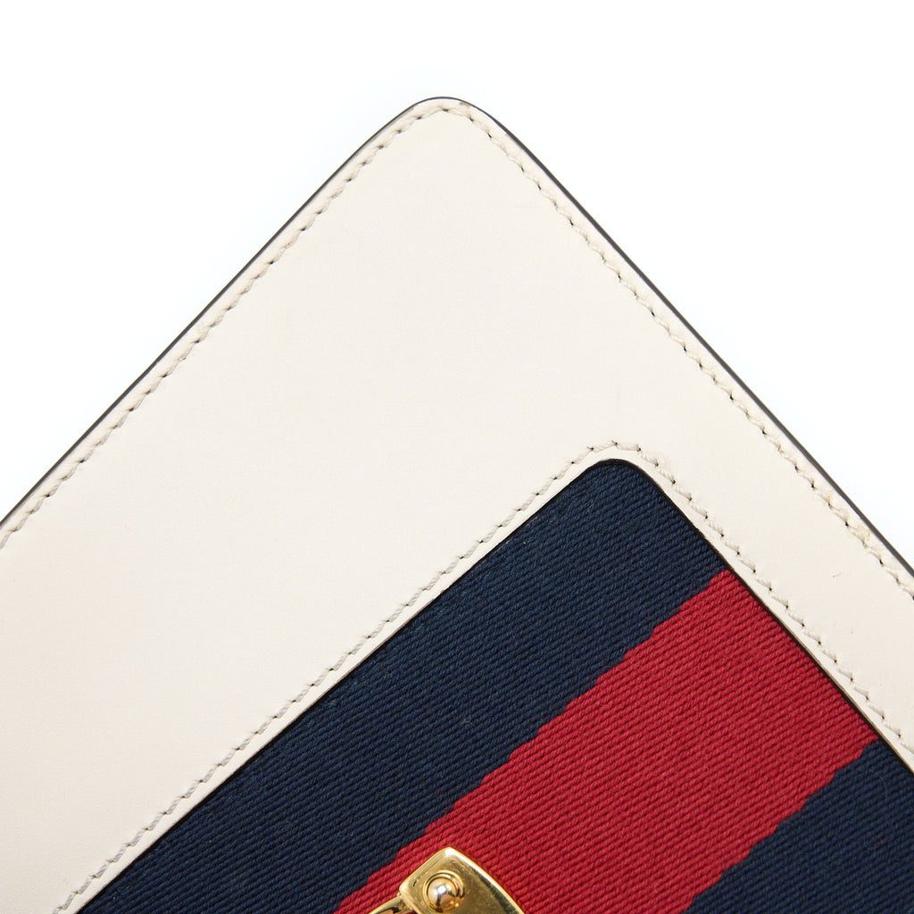 GUCCI MINI TOP HANDLE SYLVIE BAG CALFSKIN WHITE GHW