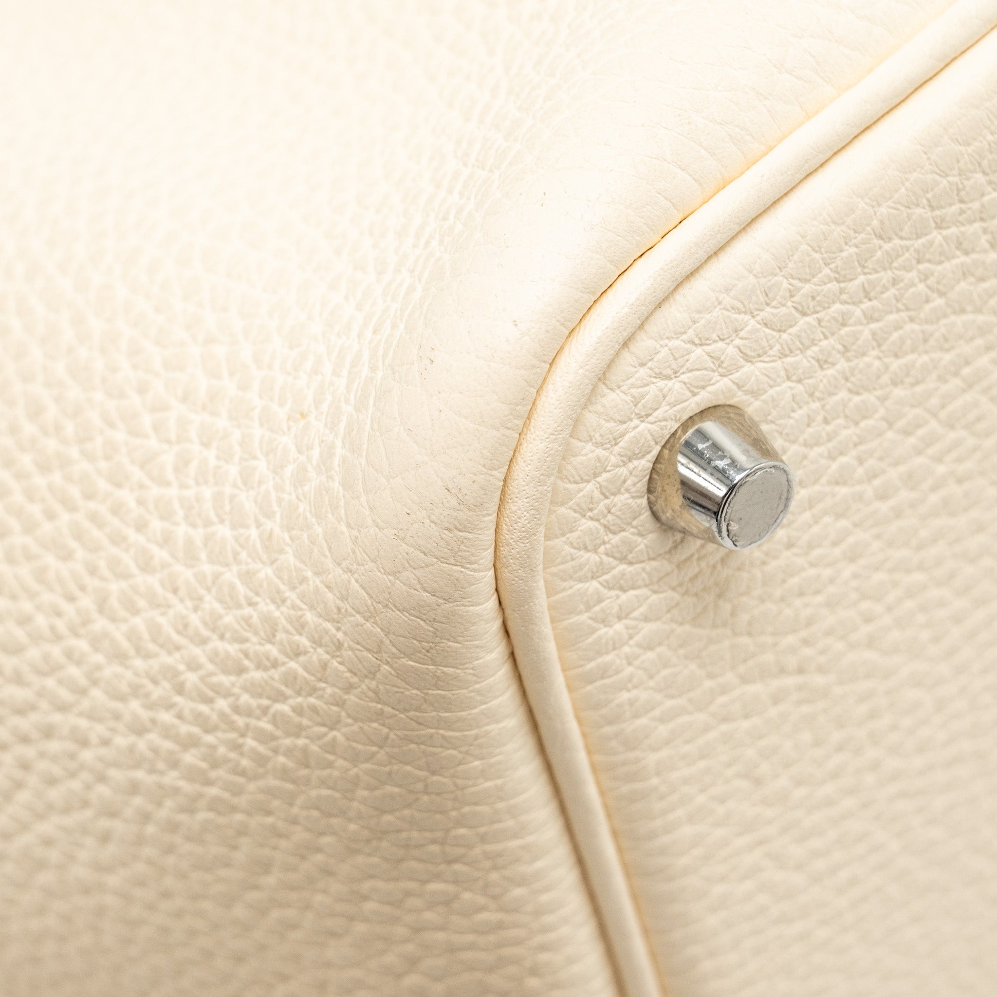 HERMES PICOTIN 18 LOCK BAG CLEMENCE/OSTRICH HANDLE NATA/JAUNE CITRON SHW