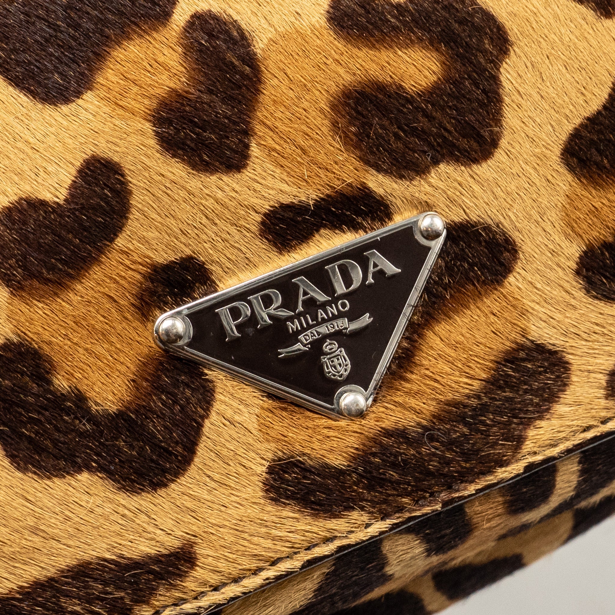 PRADA LEOPARD PRINT SHOULDER BAG PONYHAIR MULTICOLOURED SHW