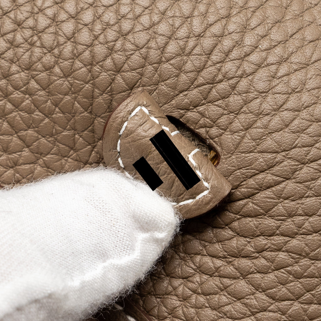 HERMES MINI EVELYN CLEMENCE ETOUPE / BLUE INDIGO GHW