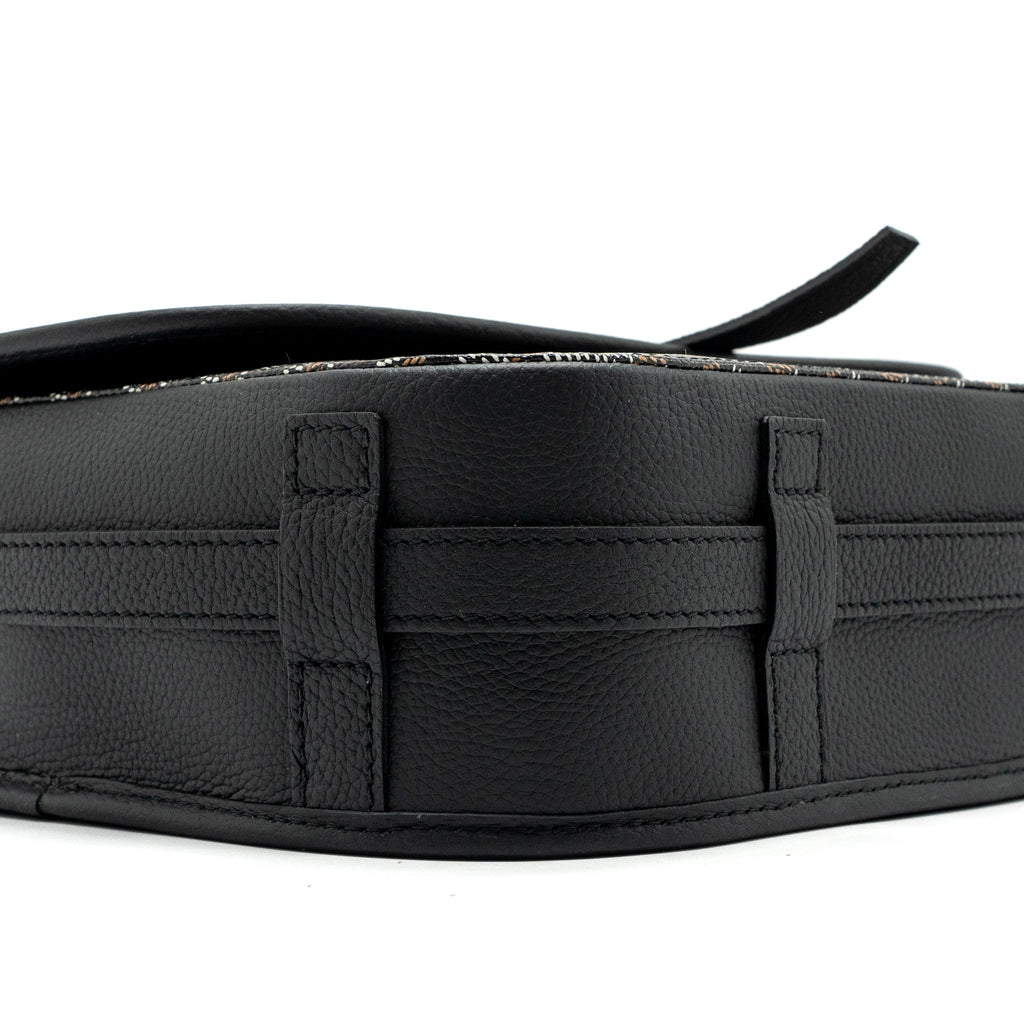 GOYARD BELVEDERE MM MESSANGER BAG GOYARDLINE CANVAS / CALFSKIN BLACK SHW