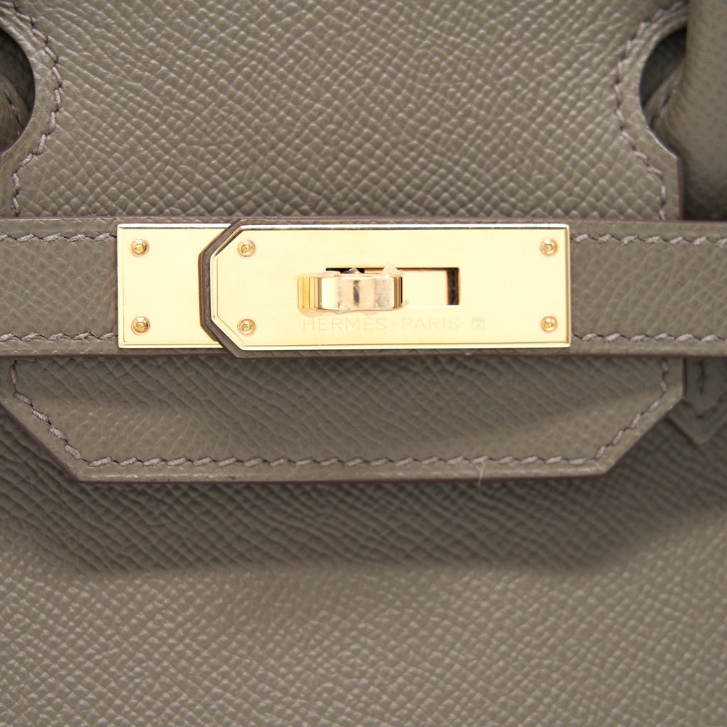 HERMES BIRKIN 30 8F GRIS ETAIN EPSOM LEATHER RGHW