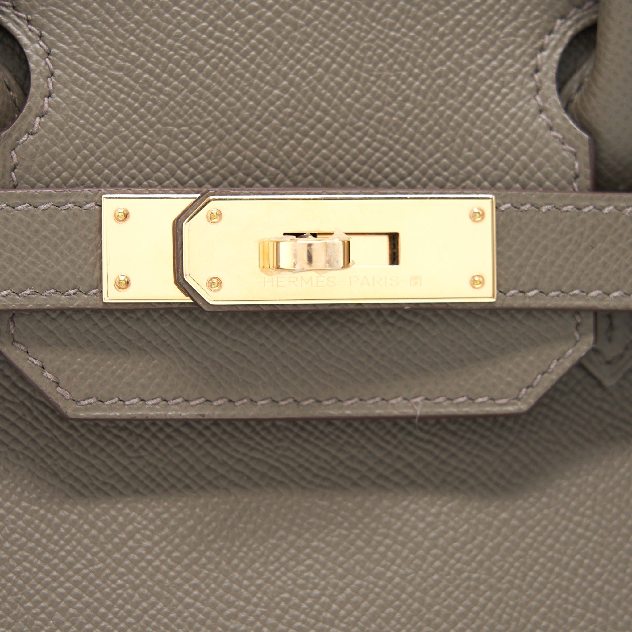 HERMES BIRKIN 30 8F GRIS ETAIN EPSOM LEATHER RGHW