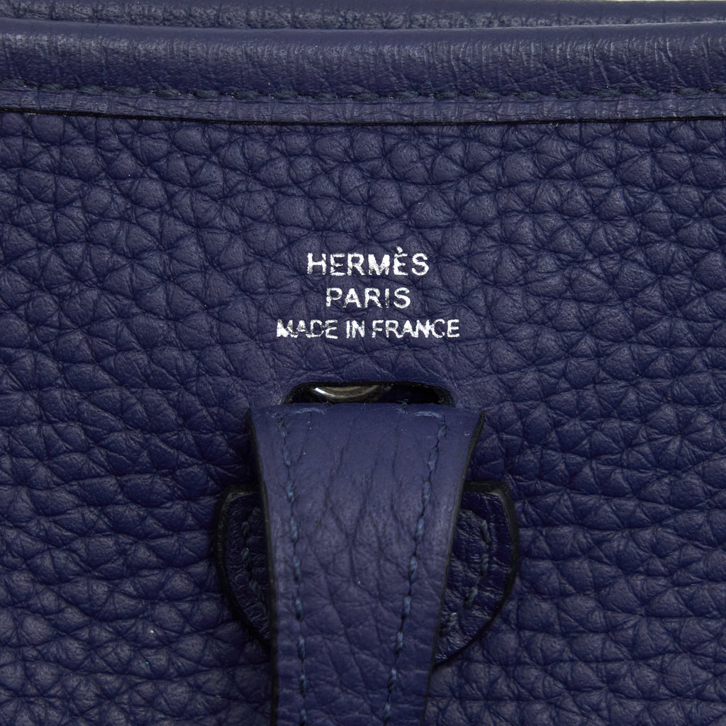 HERMES MINI EVELYNE 16 AMAZON BAG BLUE ENCRE SHW