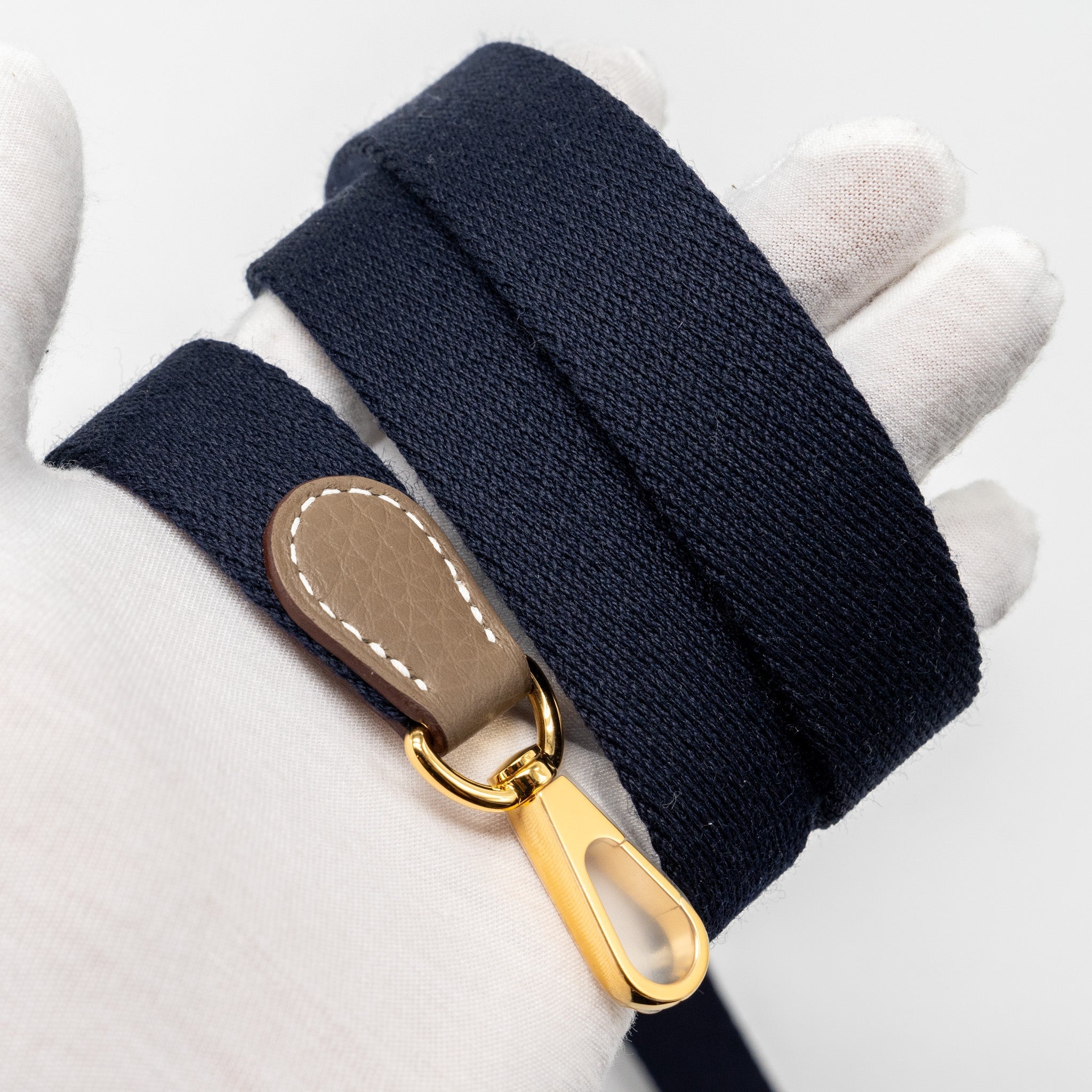 HERMES MINI EVELYN CLEMENCE ETOUPE / BLUE INDIGO GHW