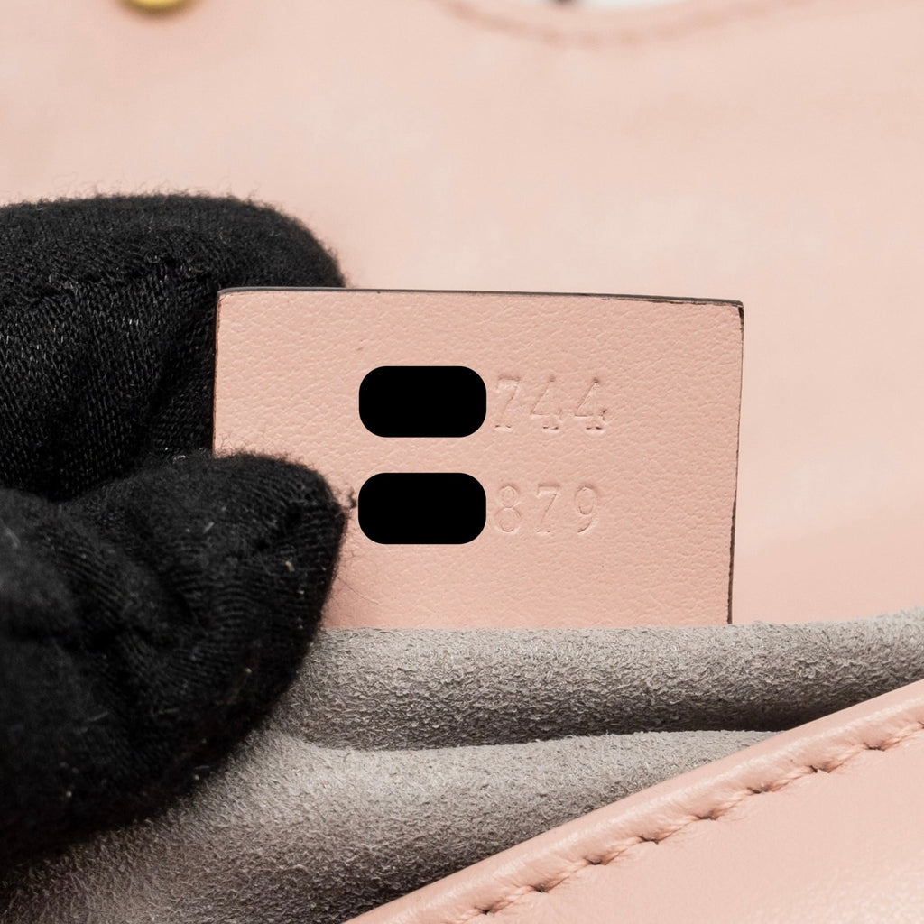 GUCCI SMALL GG MARMONT SHOULDER BAG CALFSKIN PINK GHW