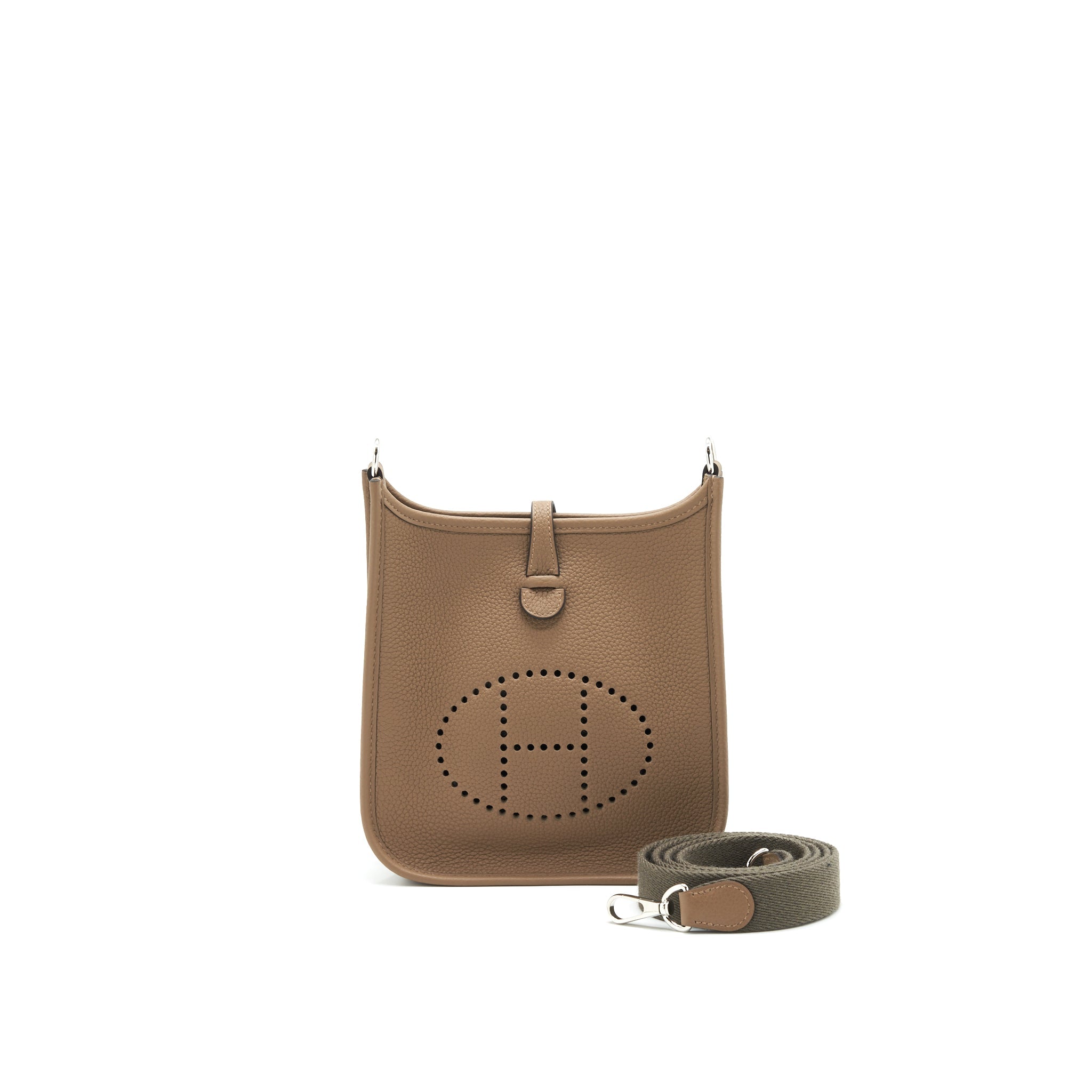 HERMES MINI EVELYNE 16 AMAZON BAG BEIGE DE WEIMAR/ GRIS ETAN