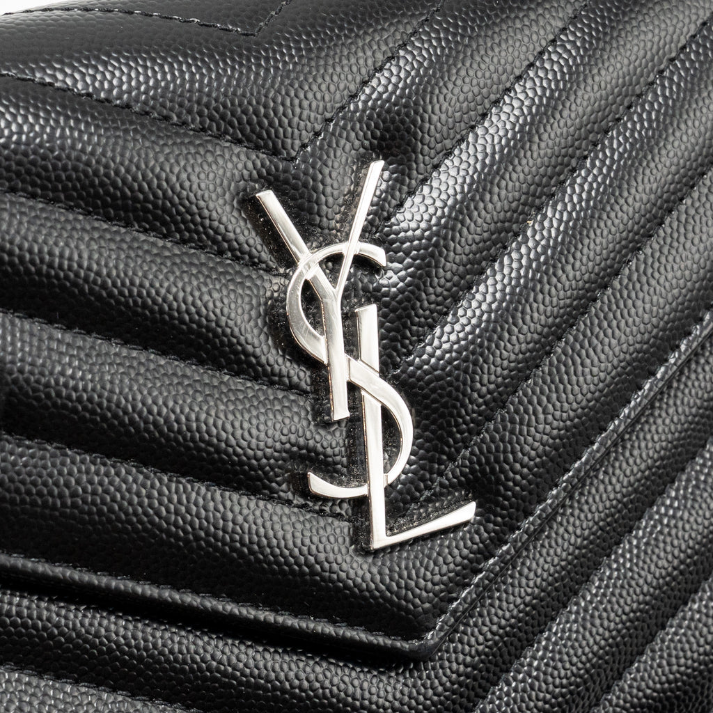 SAINT LAURENT/ YSL ENVELOPE CHAIN WALLET CALFSKIN BLACK SHW