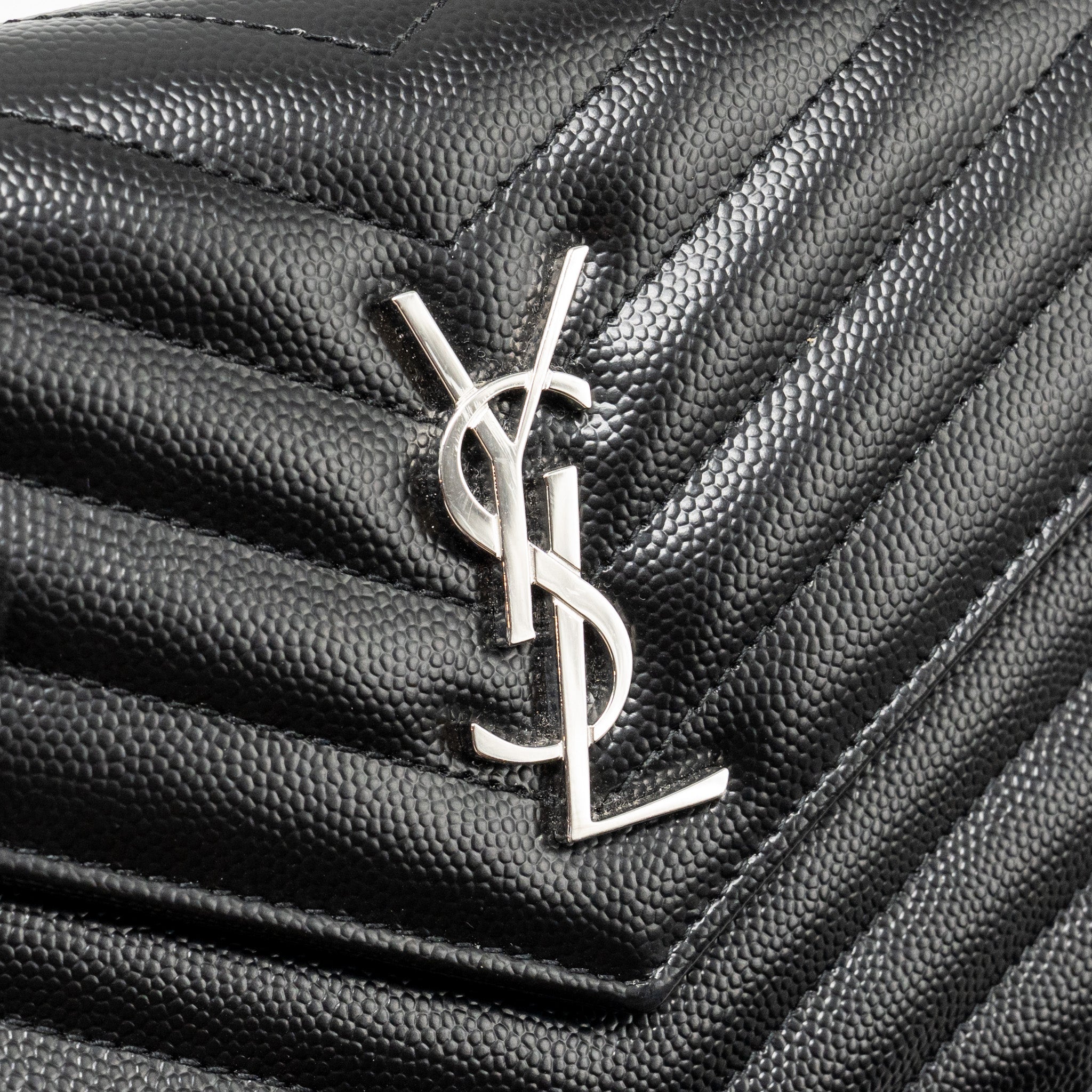 SAINT LAURENT/ YSL ENVELOPE CHAIN WALLET CALFSKIN BLACK SHW