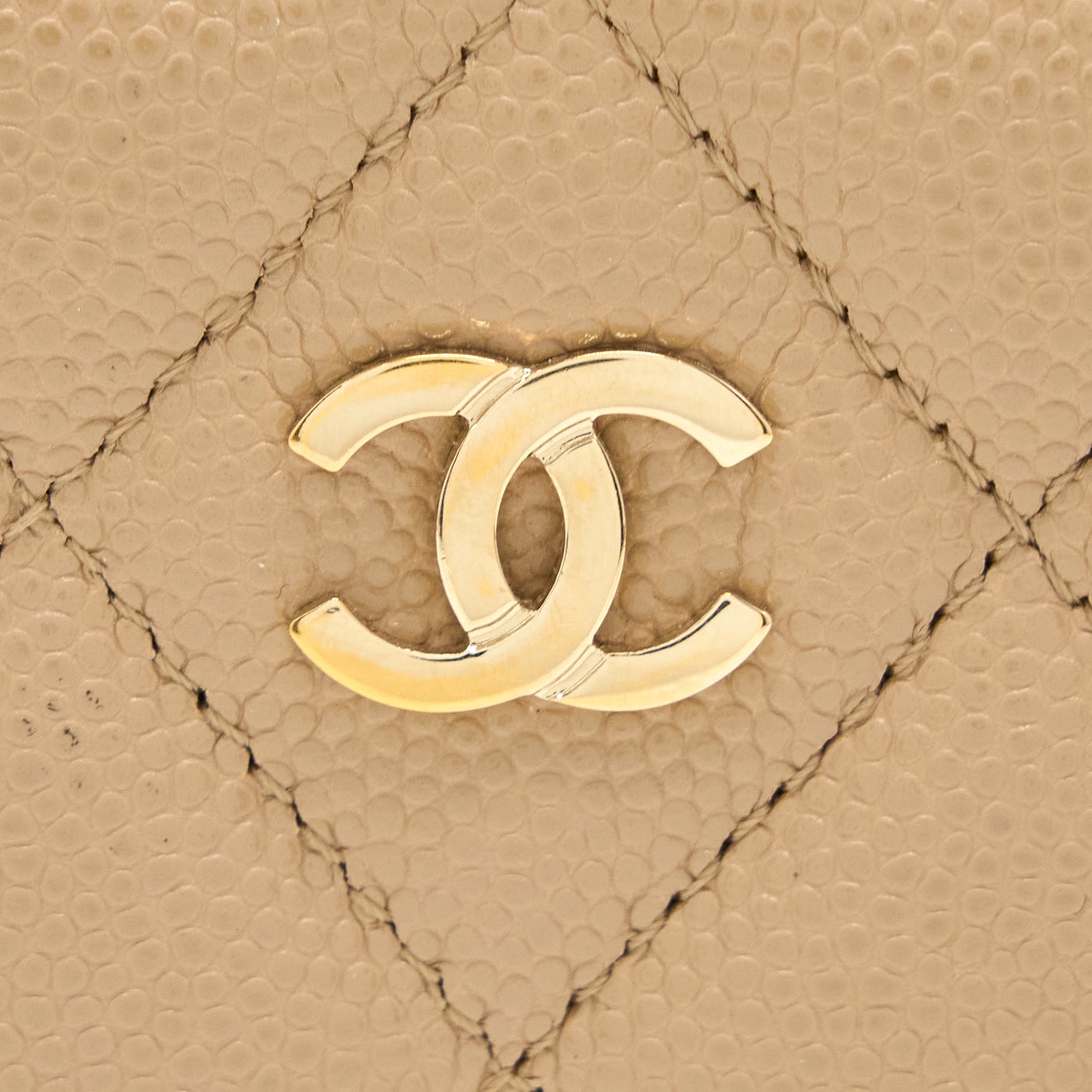 CHANEL CLASSIC CARD HOLDER CAVIAR DARK BEIGE GHW