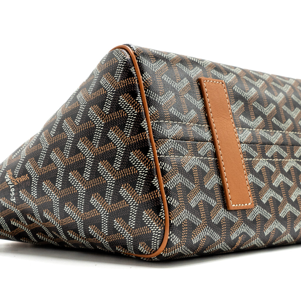 GOYARD ROUETTE TOTE BAG GOYARDINE CANVAS / CALFSKIN BROWN SHW