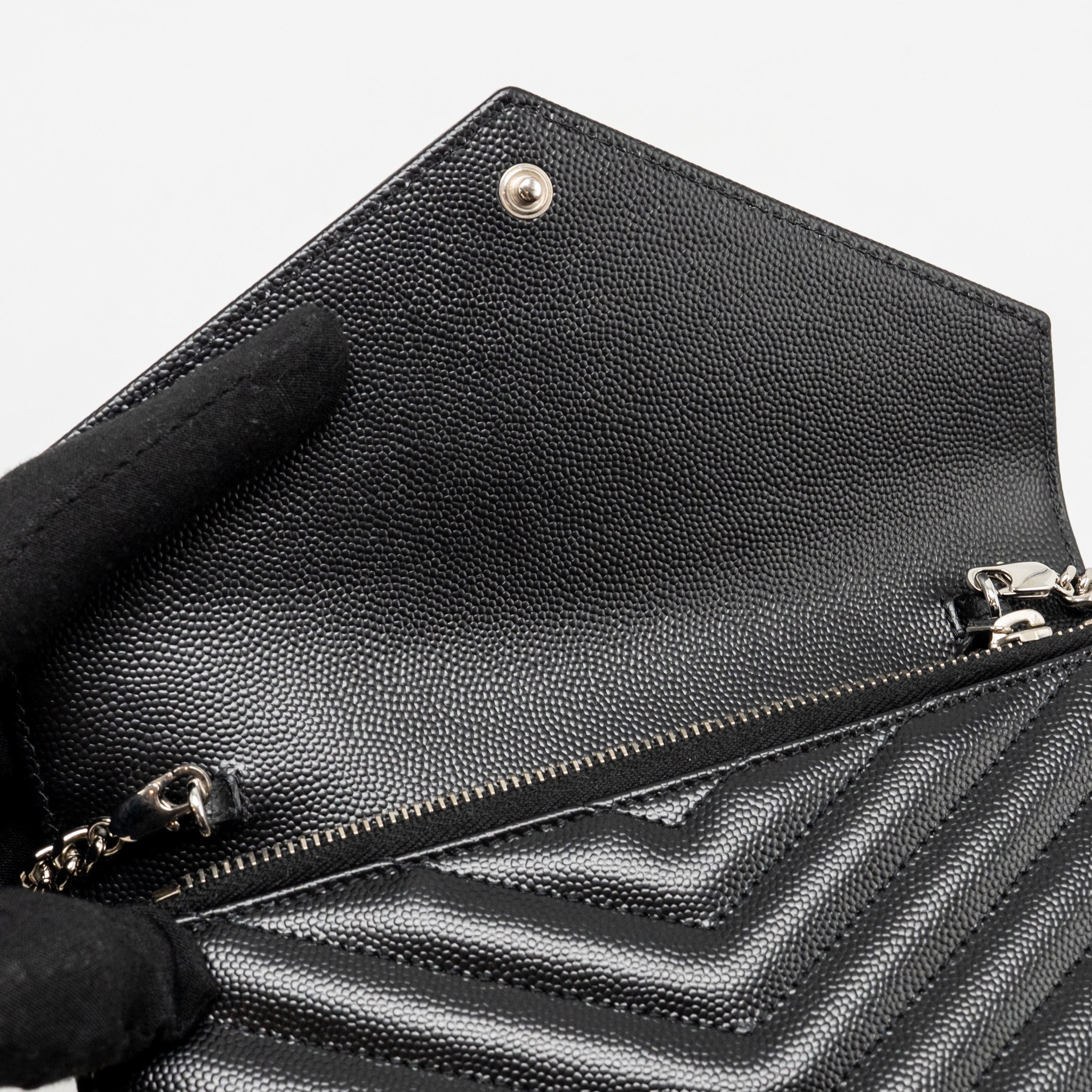 SAINT LAURENT/ YSL ENVELOPE CHAIN WALLET CALFSKIN BLACK SHW