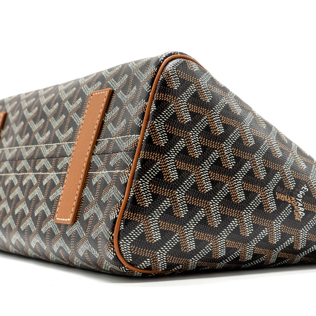 GOYARD ROUETTE TOTE BAG GOYARDINE CANVAS / CALFSKIN BROWN SHW