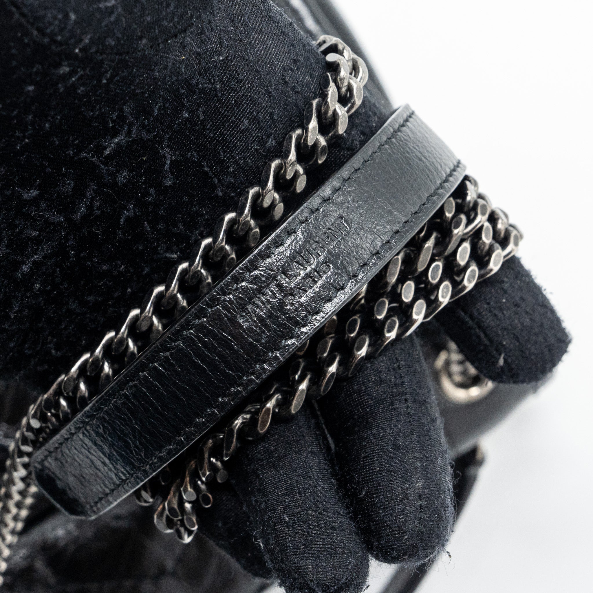 SAINT LAURENT/YSL NIKI BABY BAG VINTAGE CALFSKIN BLACK RUTHENIUM HARDWARE