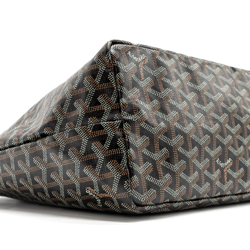 GOYARD SAINT LOUIS PM TOTE BAG GOYARDLINE CANVAS / LEATHER BLACK SHW