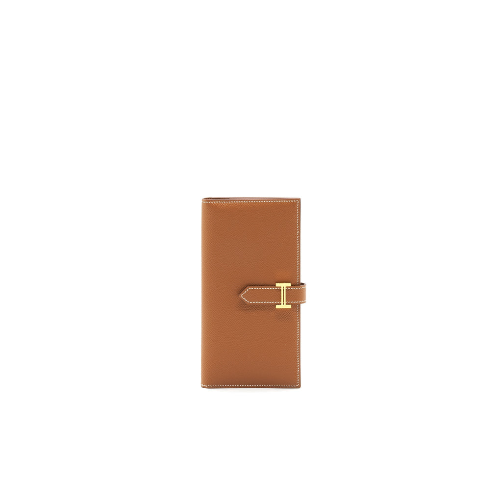 HERMES BEARN WALLET 37 GOLD WITH GHW