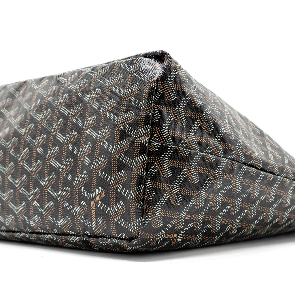 GOYARD SAINT LOUIS PM TOTE BAG GOYARDLINE CANVAS / LEATHER BLACK SHW