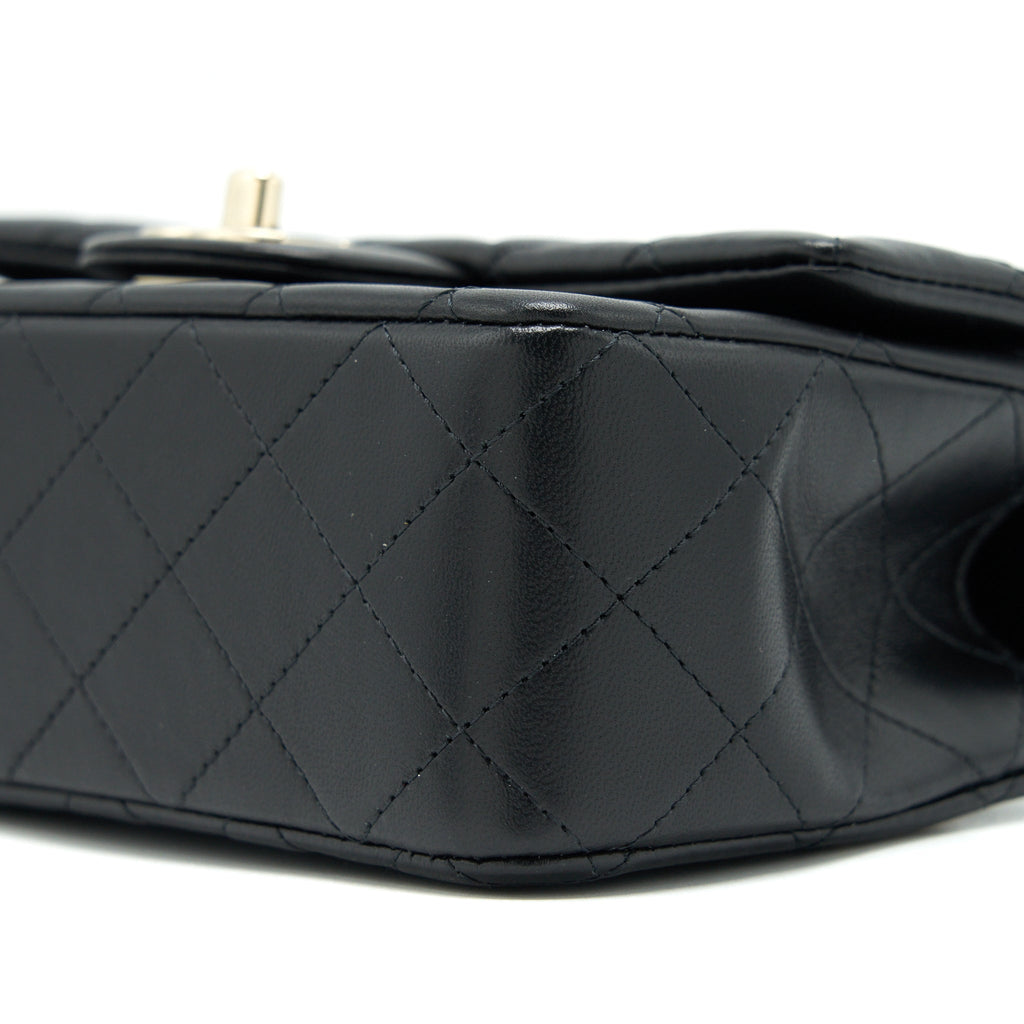 CHANEL 22P TOP HANDLE MINI RECTANGULAR FLAP BAG LAMBSKIN BLACK LGHW