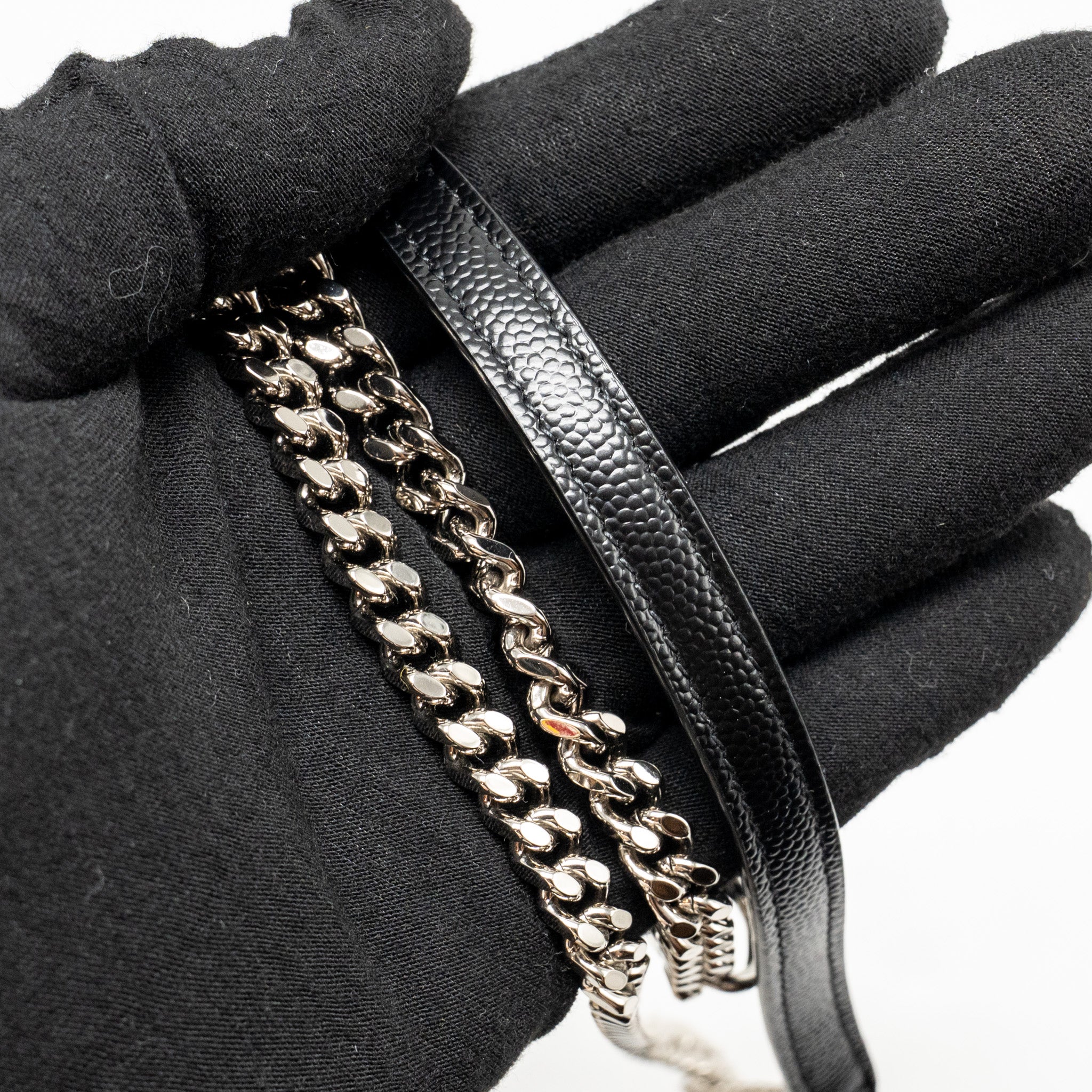 SAINT LAURENT/ YSL ENVELOPE CHAIN WALLET CALFSKIN BLACK SHW