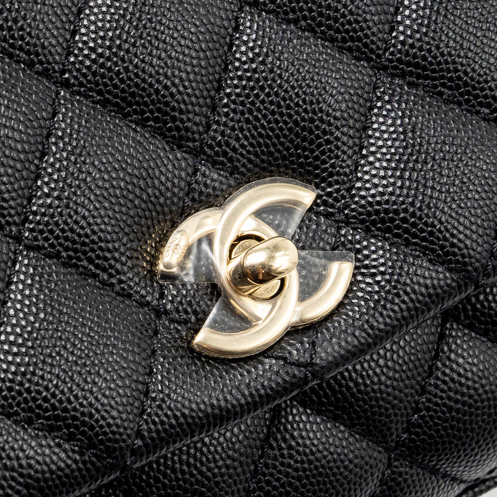 CHANEL MINI COCO HANDLE CAVIAR BLACK LGHW