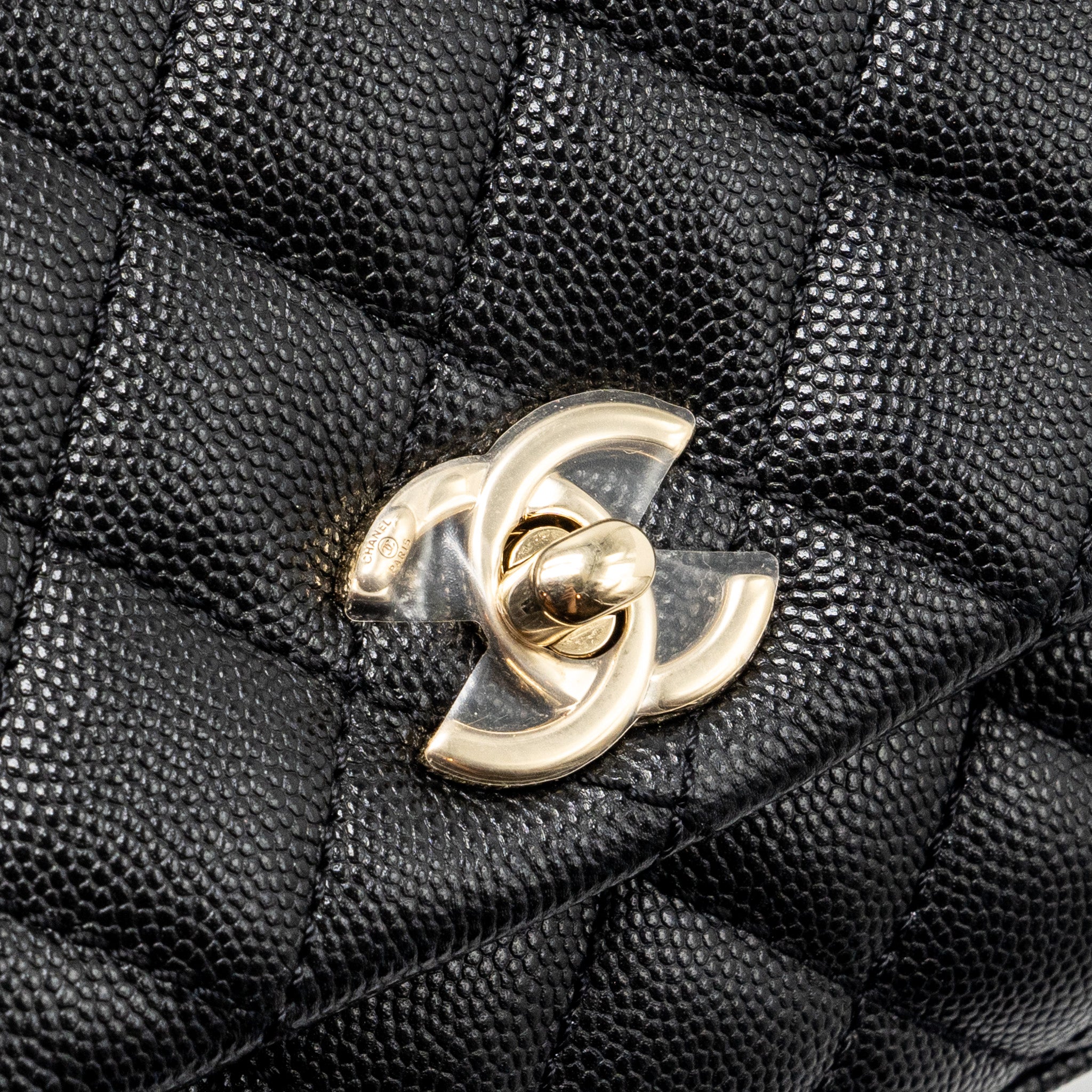 CHANEL MINI COCO HANDLE CAVIAR BLACK LGHW