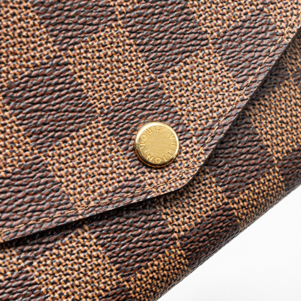LOUIS VUITTON SARAH WALLET DAMIER EBENE / ROSE BALLERINE