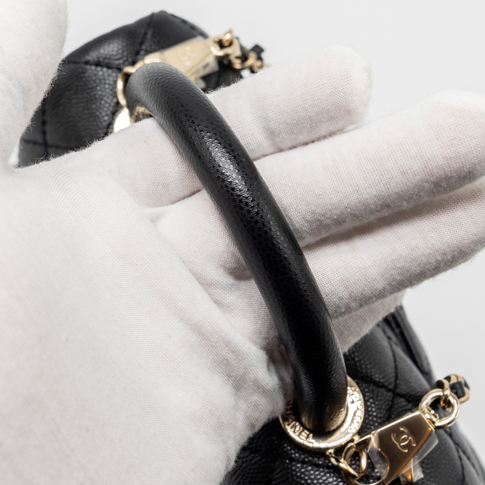 CHANEL MINI COCO HANDLE CAVIAR BLACK LGHW
