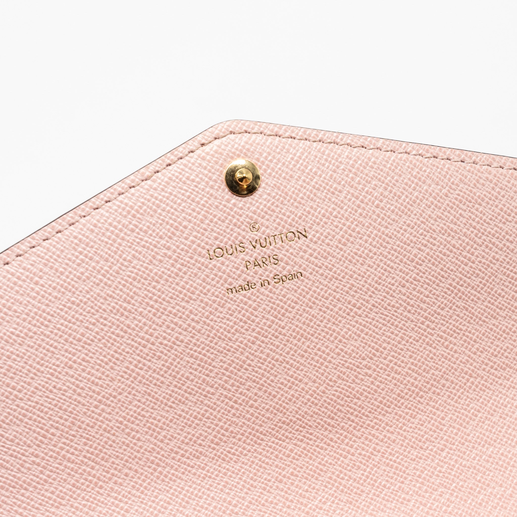 LOUIS VUITTON SARAH WALLET DAMIER EBENE / ROSE BALLERINE