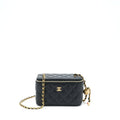 CHANEL 22B PEARL CRUSH LONG VANITY WITH CHAIN LAMBSKIN BLACK GHW