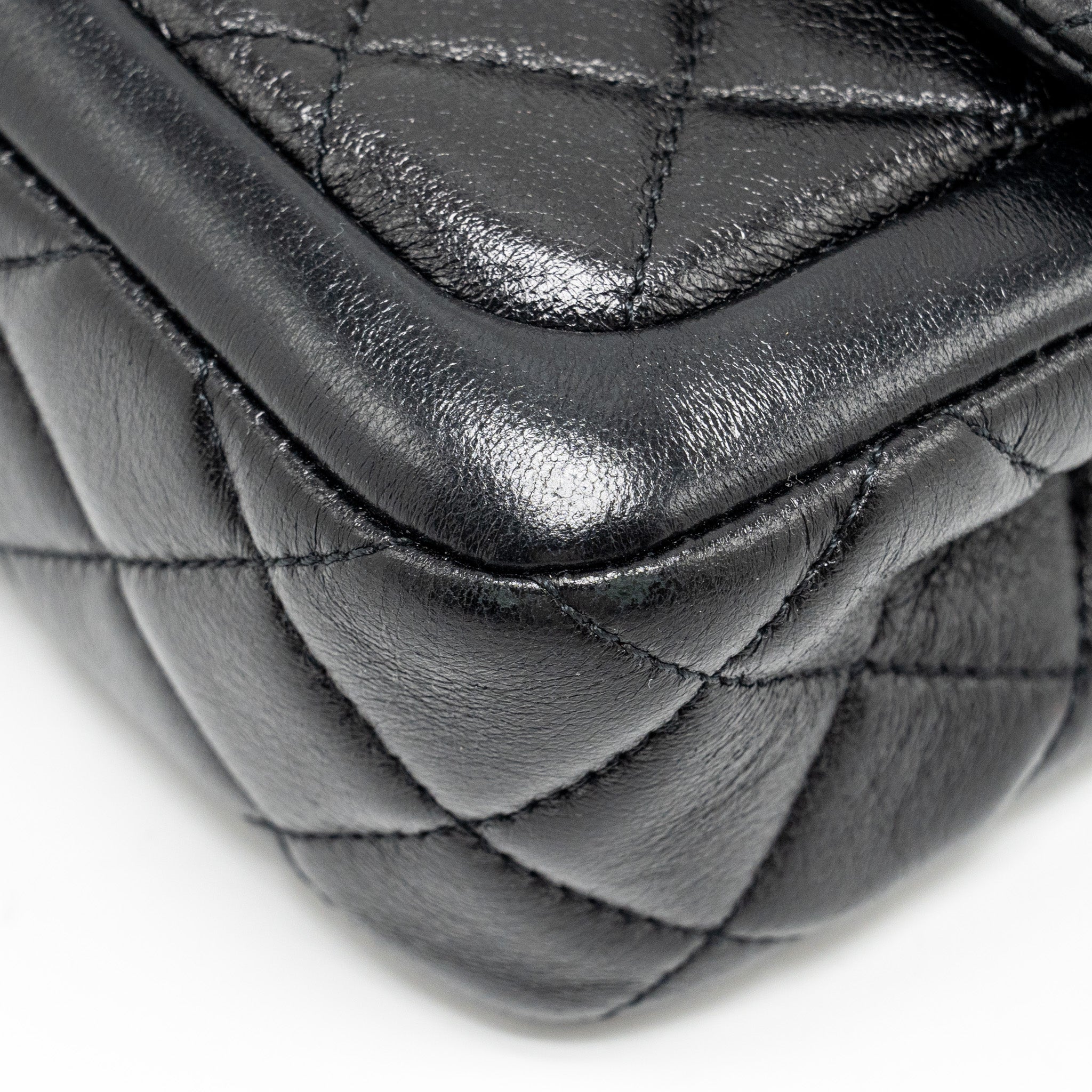 CHANEL QUILTED FLAP BAG LAMBSKIN BLACK GHW (MICROCHIP)
