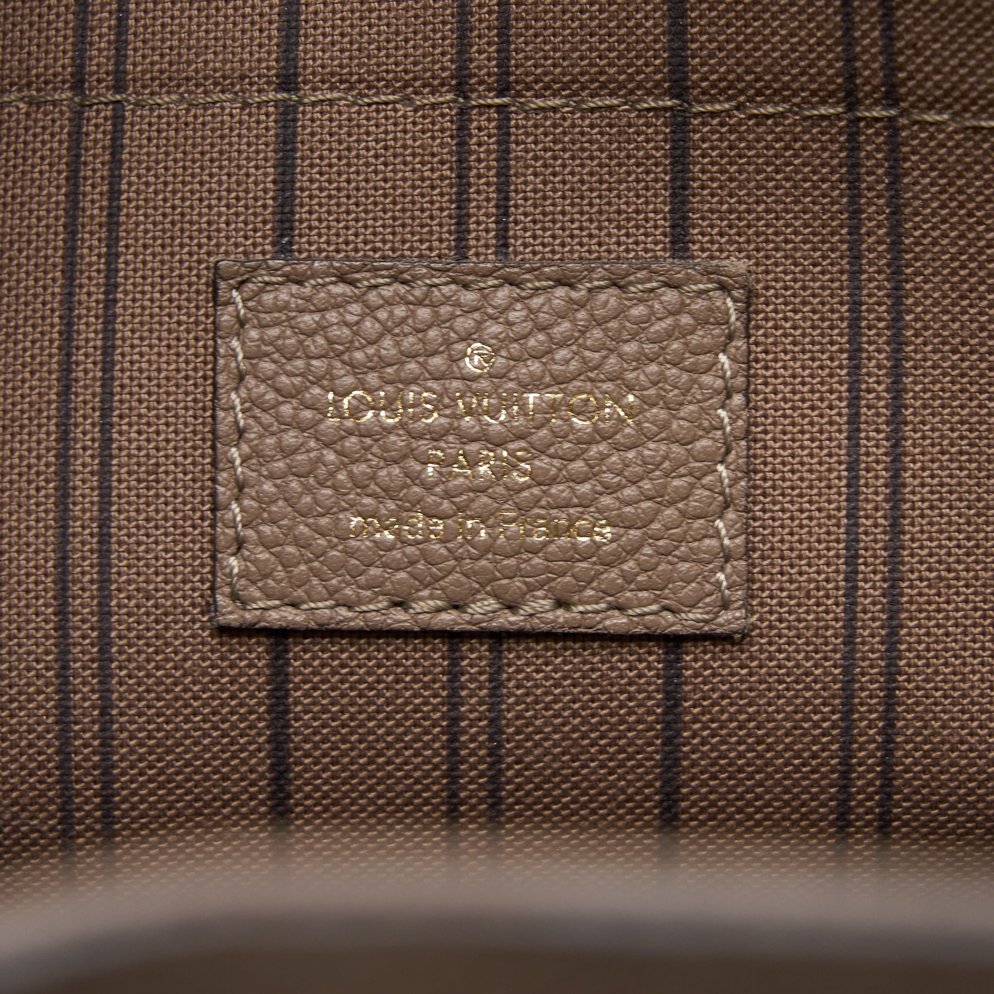 LOUIS VUITTON MONTAIGNE MM MONOGRAM EMPREINTE DARK BEIGE GHW