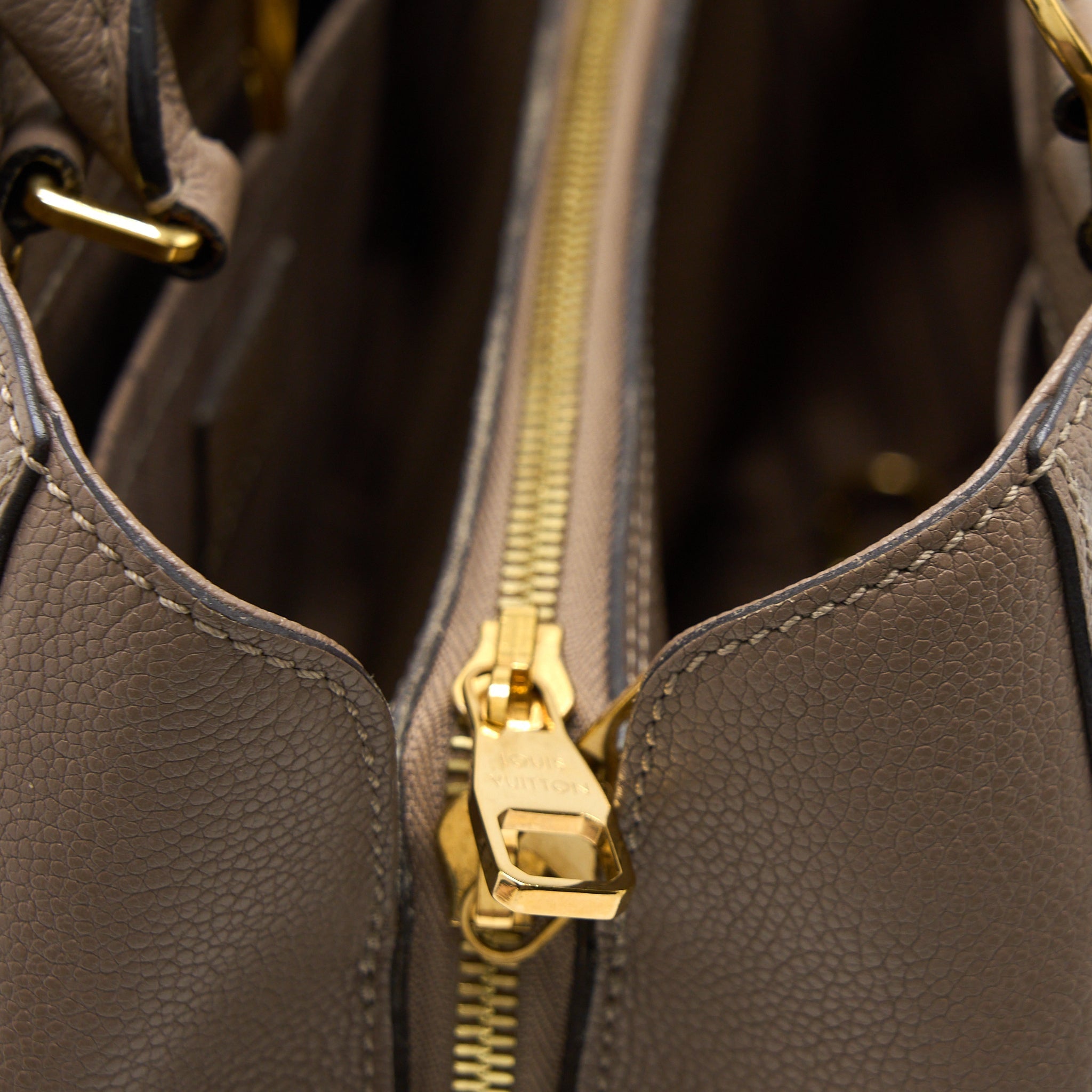 LOUIS VUITTON MONTAIGNE MM MONOGRAM EMPREINTE DARK BEIGE GHW