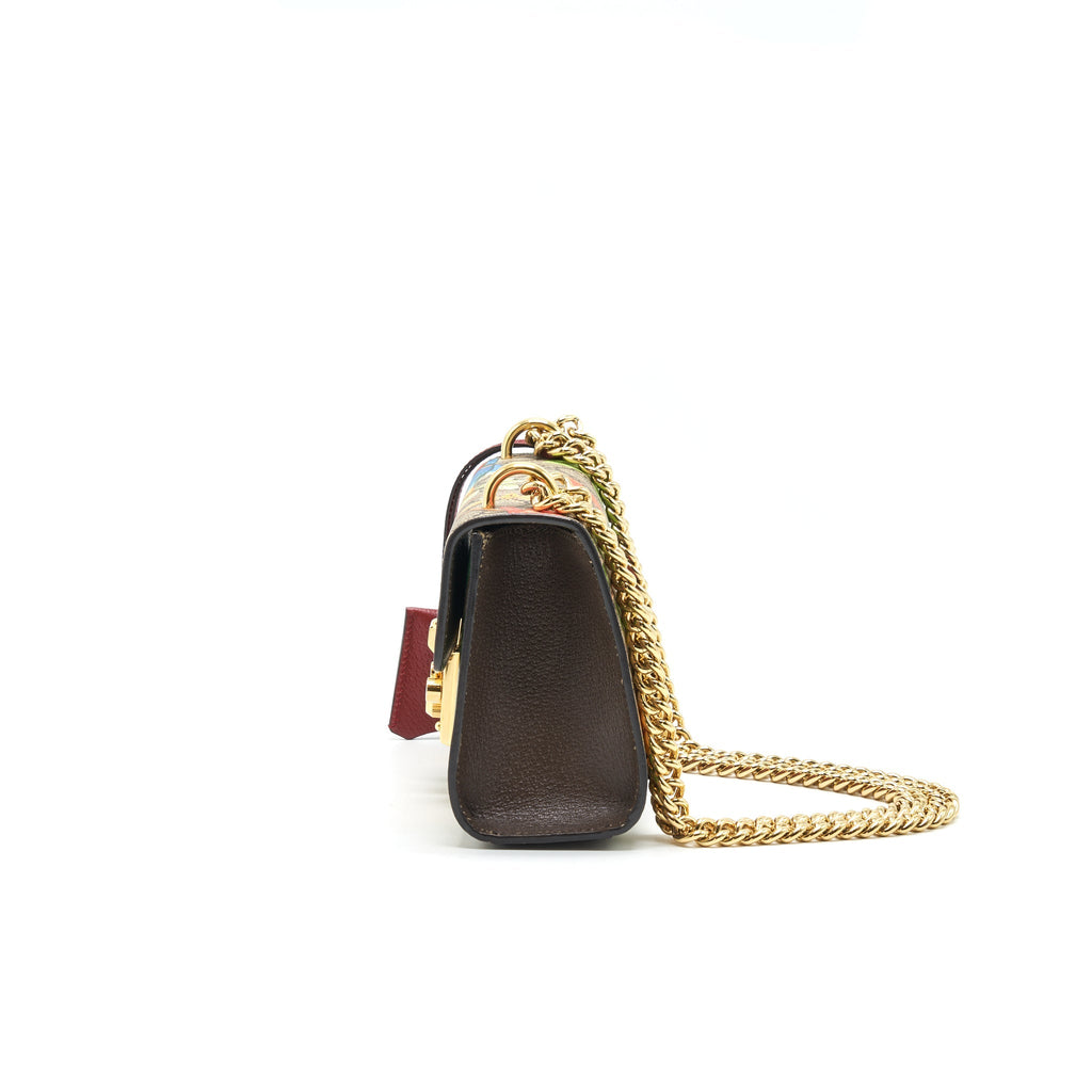 GUCCI SMALL PADLOCK BAG GG SUPREME WITH PATTERN GHW