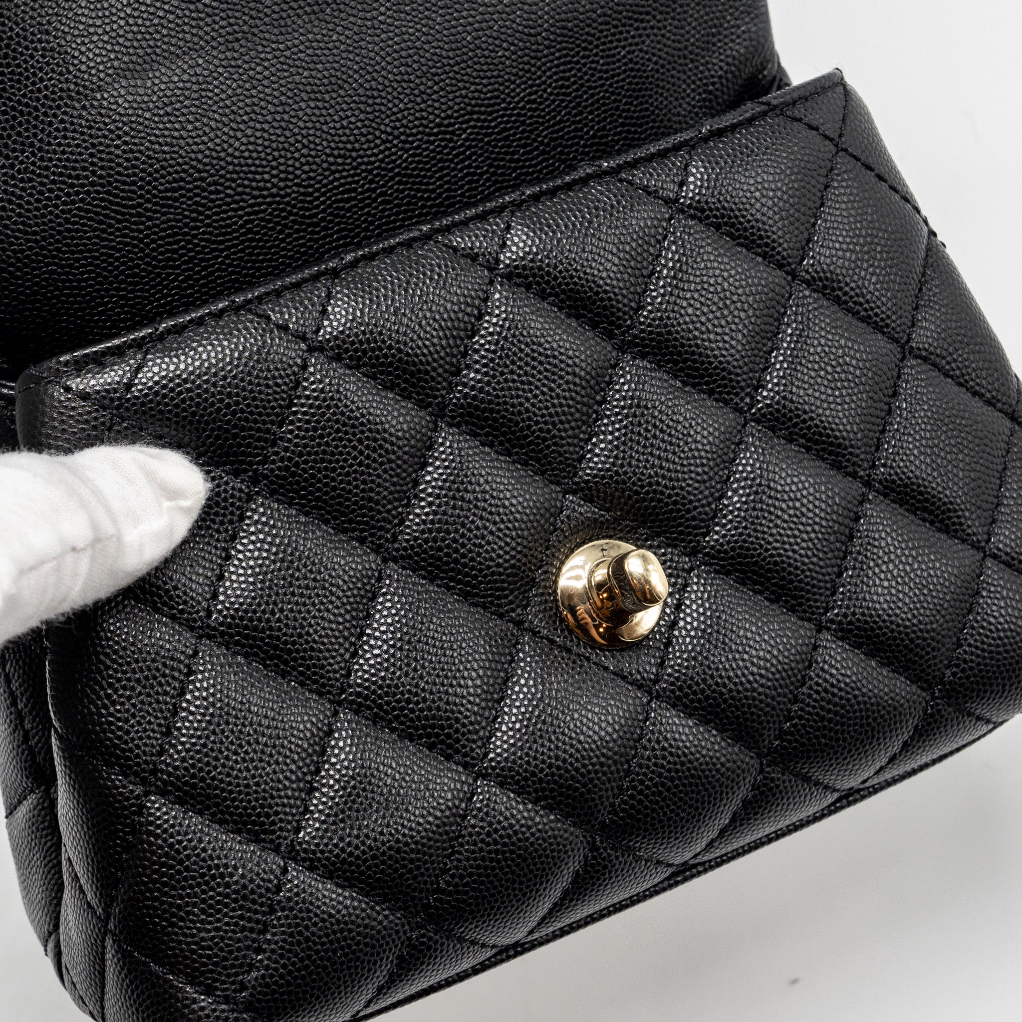 CHANEL MINI COCO HANDLE CAVIAR BLACK LGHW