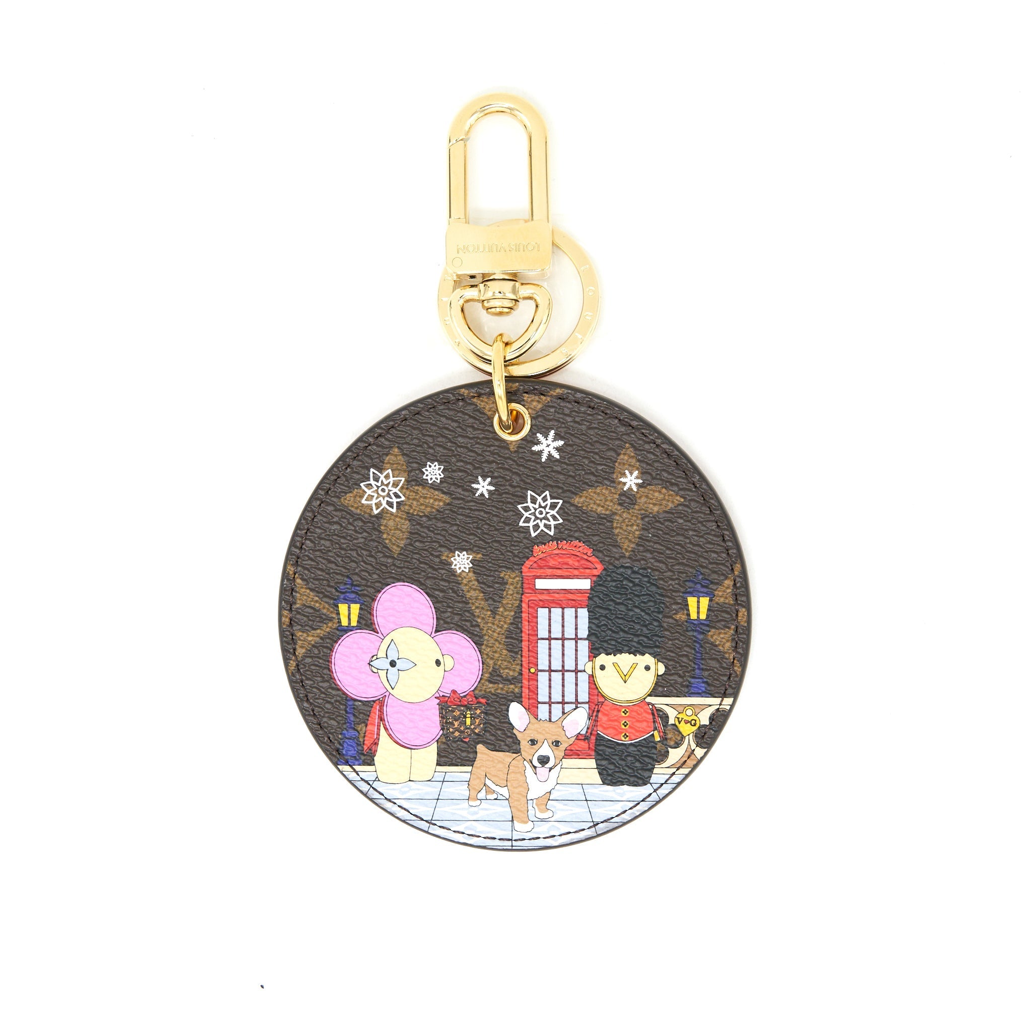 LOUIS VUITTON ILLUSTRE LONDON XMAS BAG CHARM AND KEY HOLDER