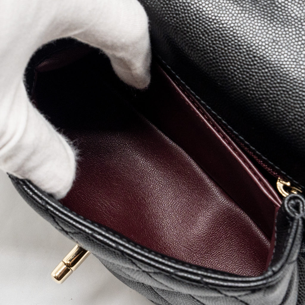 CHANEL MINI COCO HANDLE CAVIAR BLACK LGHW