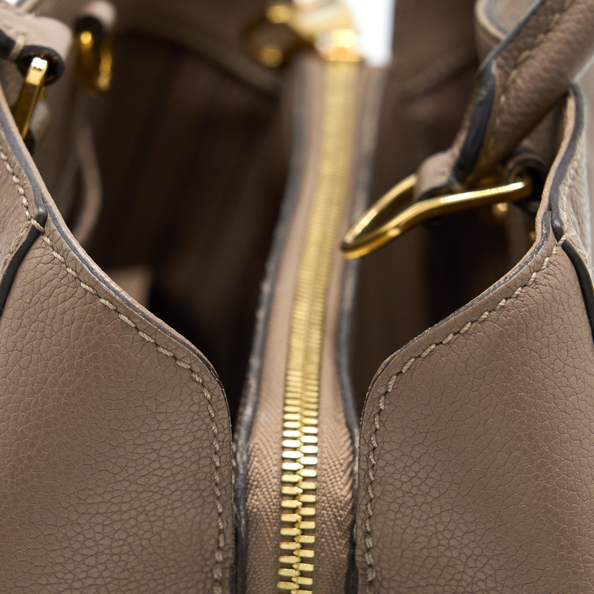 LOUIS VUITTON MONTAIGNE MM MONOGRAM EMPREINTE DARK BEIGE GHW