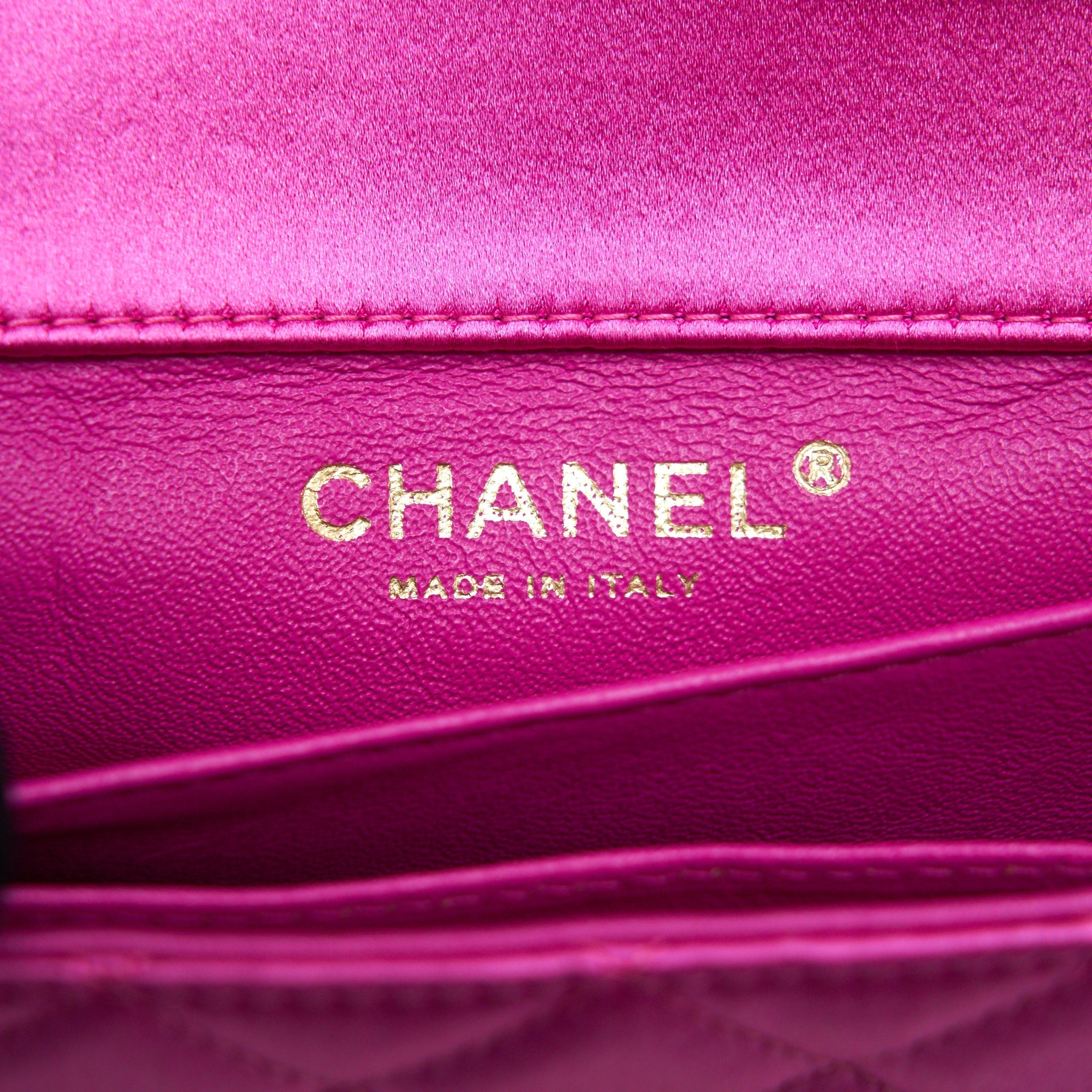 CHANEL EXTRA MINI RECTANGULAR FLAP BAG SILK PINK GHW