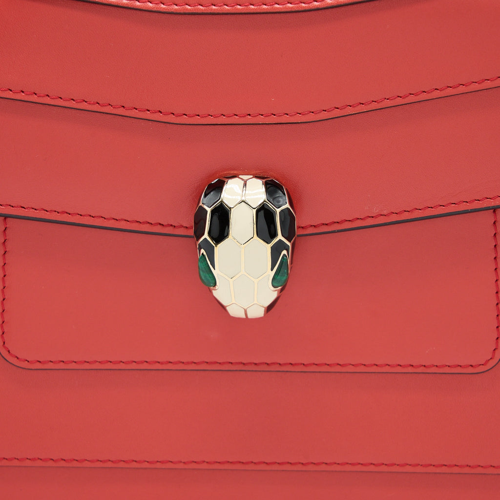 BVLGARI SERPENTI FOREVER SHOULDER BAG CALFSKIN RED LGHW
