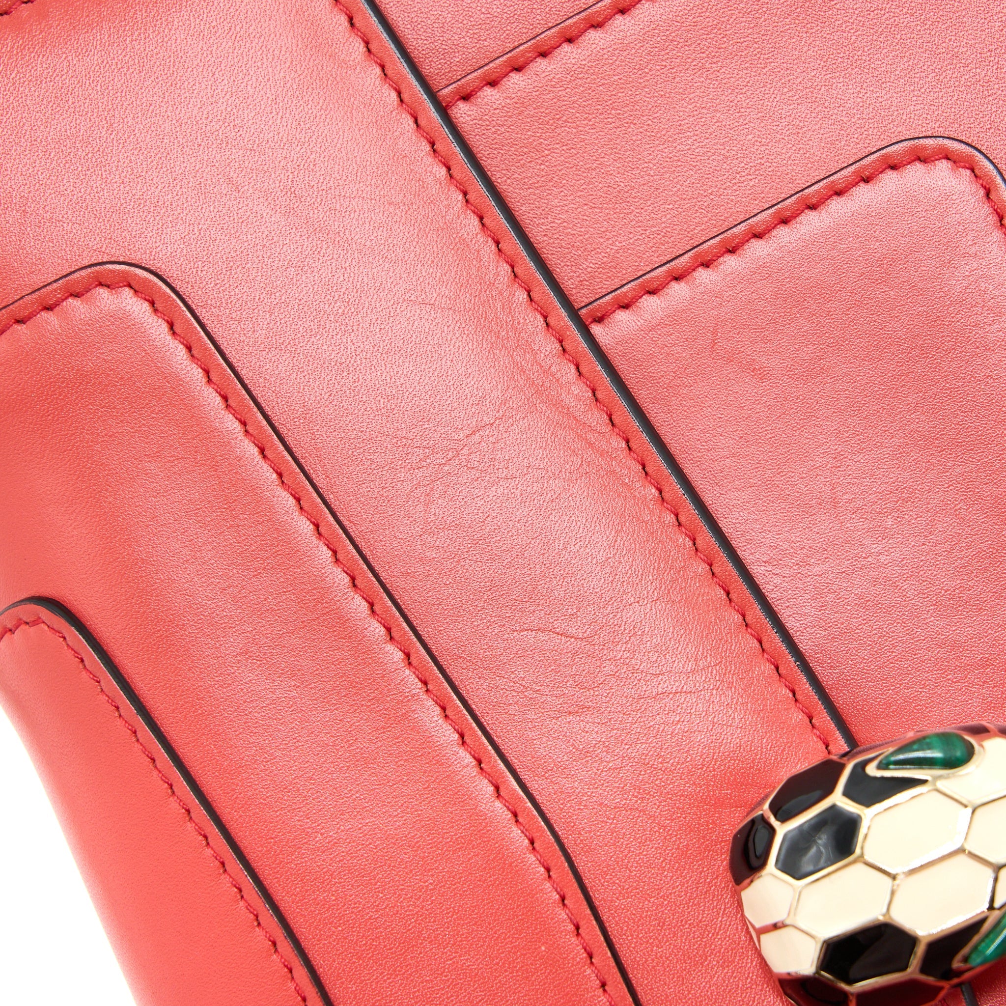 BVLGARI SERPENTI FOREVER SHOULDER BAG CALFSKIN RED LGHW
