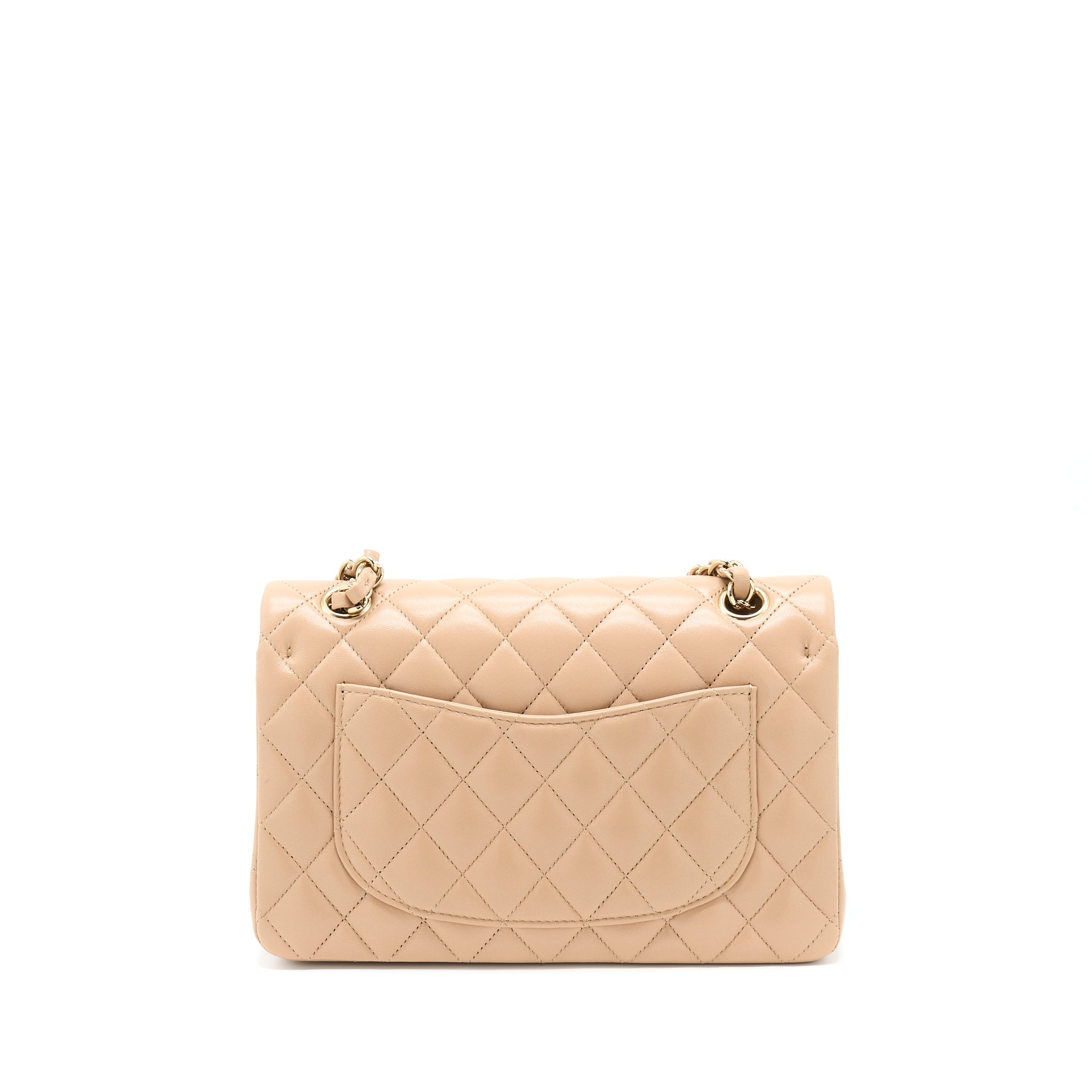 CHANEL 22B SMALL CLASSIC FLAP BAG LAMBSKIN BEIGE LGHW