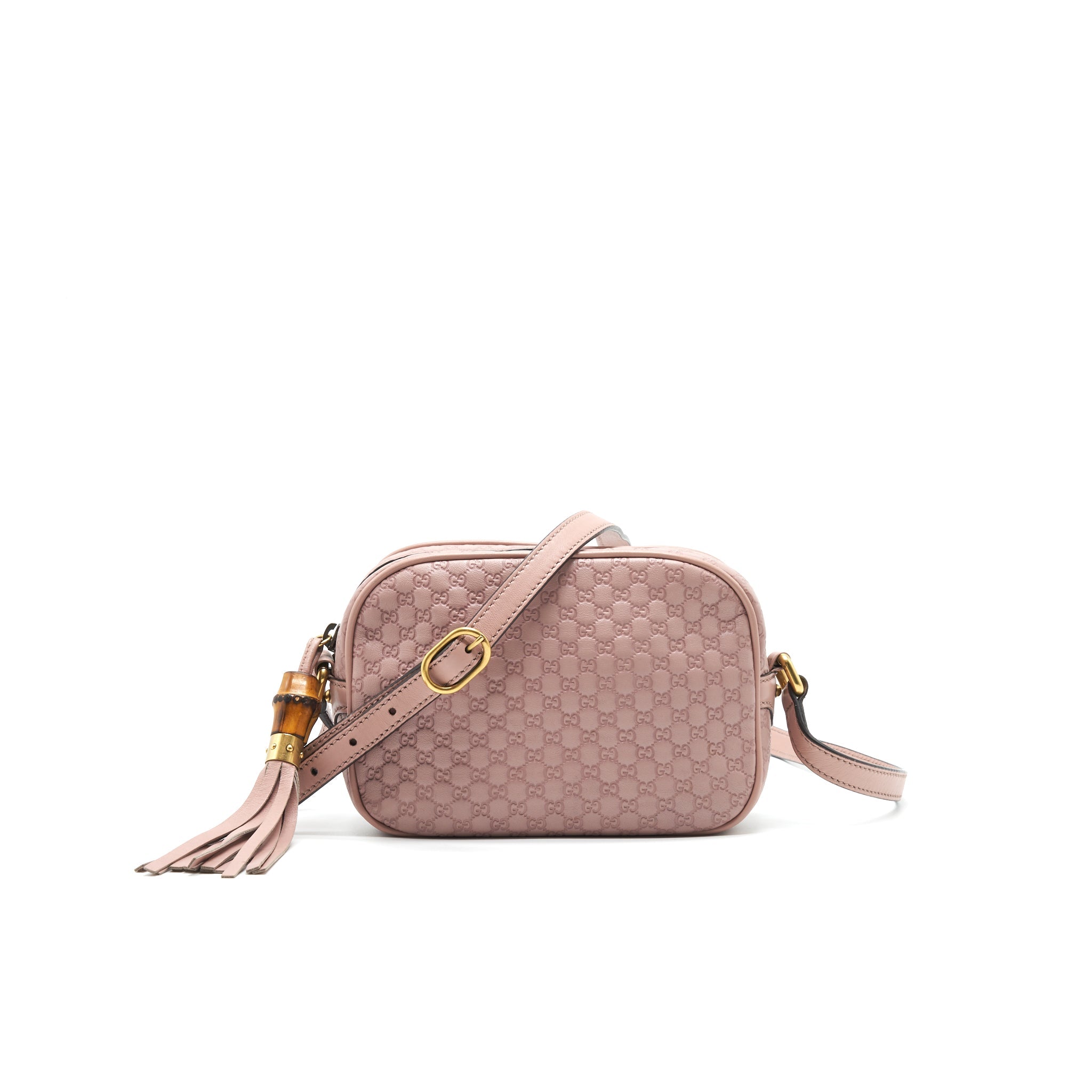 GUCCI CALF SKIN LEATHER BAMBOO CAMERA BAG