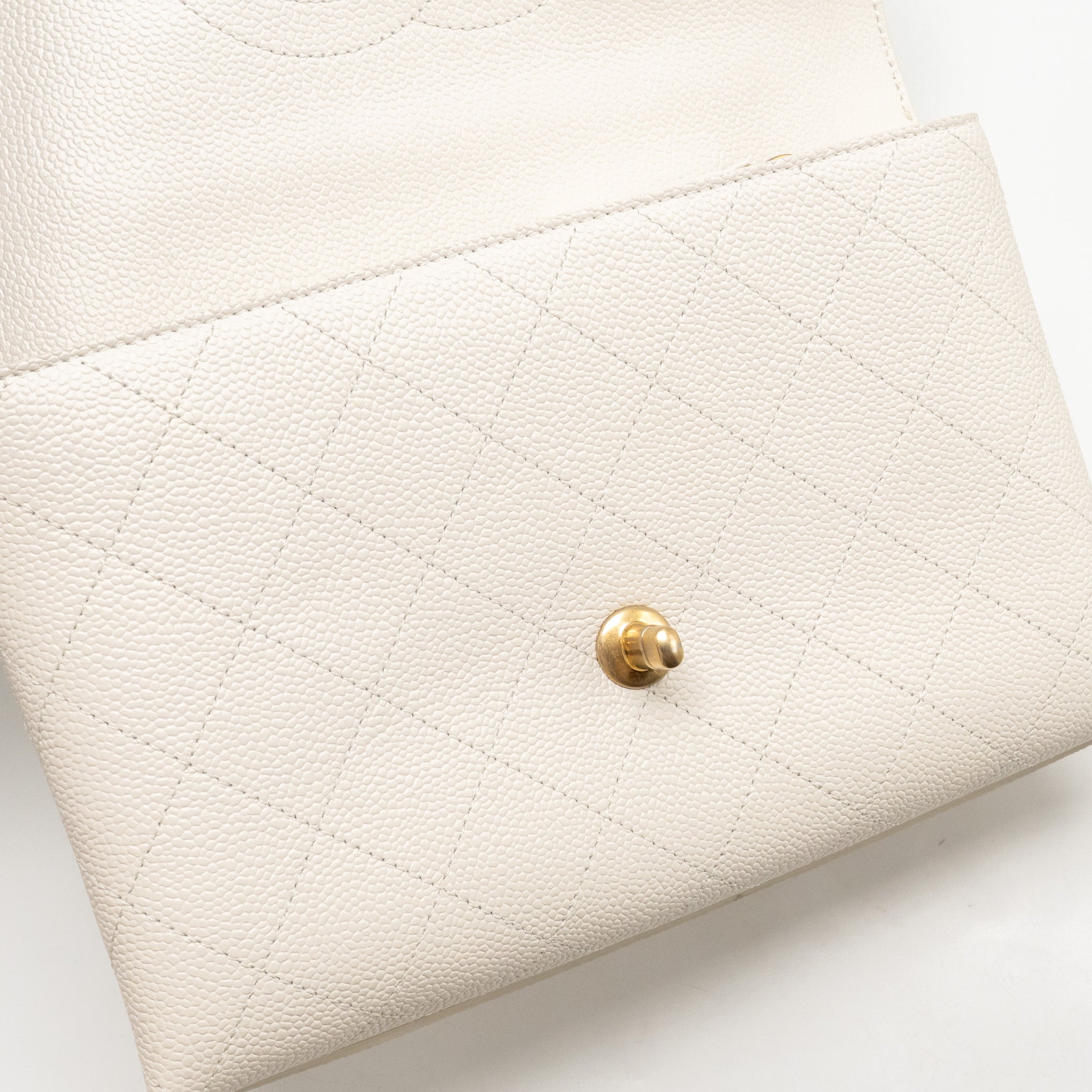 CHANEL CHIC AFFINITY TOP HANDLE FLAP BAG CAVIAR WHITE GHW